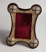 A VERY GOOD RUSSIAN SILVER AND ENAMEL PHOTOGRAPH FRAME 9ins x 7ins