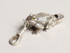 A NOVELTY SILVER FROG WHISTLE
