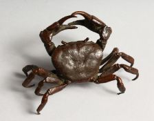 A LARGE JAPANESE BRONZE CRAB 4ins long