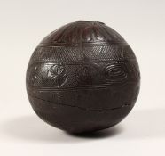 A WOODEN BEAR FLASK 6ins