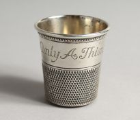 A LARGE SILVER THIMBLE 