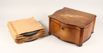 A GOOD 19TH CENTURY WALNUT CASED POLYPHONE with twenty nine 11 inch discs