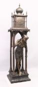 A SUPERB LARGE 19TH CENTURY FRENCH BRONZE OF AN ISLAMIC YOUNG LADY standing in an arbour with four