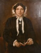 19th Century English School, A half-length portrait of a seated young lady, oil on canvas, 36