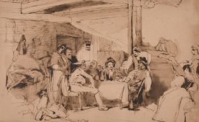 A collection of four 19th Century ink sketches, the largest 4.25