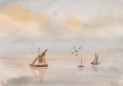 J.M. Mackmen, 'Tranquillity', watercolour, 4.5