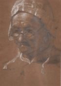 Henry Wallis (1830-1916) British, 'Study of an old lady', pencil heightened with white, 5