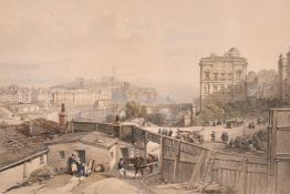 William Leighton Leitch (1804-1883) British, Two views of Edinburgh, hand-coloured lithographs, both