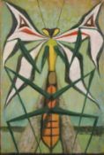 Jonathan Adams (1931-2005) British, Praying Mantis 1950, oil on board, 17.5