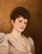 19th Century English School, A bust length portrait of an elegant young lady, oil on canvas,