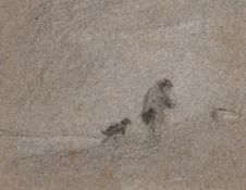 J. Ward, late 18th Century, 'Bird Catcher', ink, 4.25