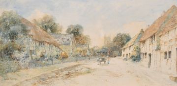 Leyton Forbes (act. 1900-1925) 'The Pedlars Cart', watercolour, signed, 10