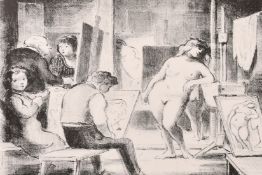 After Edward Ardizzone, 'The Model and her Reflection, an unsigned lithograph, 9.5