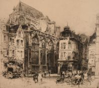 Headley Fitton (1857-1929) 'Church of St. Jean, Troyes', etching, signed in pencil, 15