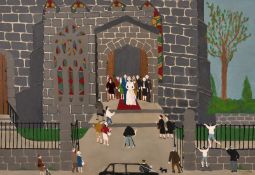 Tony Newton, The Cricket Match, The Wedding, Saloon Bar and Saturday Shopping, oils on canvas, all