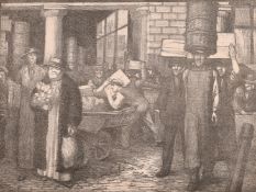 Miles Balmford Sharp, 'Covent Garden' lithograph, signed and inscribed in pencil, along with 3 other