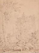 Attributed to Antonio Senape (1788-1842) Italian, 'Sepulcro di Virgilio', ink, inscribed, 8.75