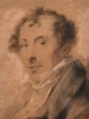 18th/19th Century, A head study of a young gentleman, possibly a self-portrait, watercolour, 6.5