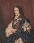 A good three-quarter length portrait of seated Nobleman in a gilt frame, 4