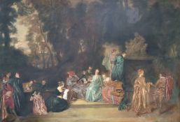 French School (late 19th/early 20th Century), Fete Champetre, lavish figures and musicians