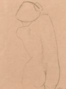 Attributed to Gertrude Harvey, A sketch of a female nude from behind, pencil, initialled and dated