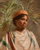 E. Hue Willams, Portrait of a North African lady, oil on canvas, signed and dated Dec 1907, 15.75