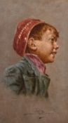Arturo Petrocelli (1856- 1926) Portrait of a young boy, oil on canvas, signed, 11.25