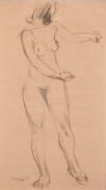 Charles James McCall, A charcoal sketch of a standing female nude, 14