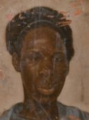 Portrait of a woman of African origin, oil on canvas, 10