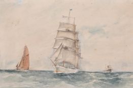 19th /20th Century British School, A scene of a clipper and other vessels, watercolour, 12