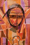 Louis Latapie (1891-1972) French, An abstract portrait study, reputedly Christ, oil on canvas,