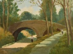 H E Lewis, 20th Century, 'Cuckoo Walk, Hailsham', oil on board, signed with initials and with