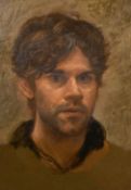 20th Century, Portrait of a young man, oil on canvas laid on board, inscription verso, 16.75