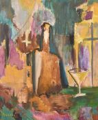 Maxence, 'Reve de Soiree a Montparnasse', oil on canvas, signed, inscribed verso, 21.5