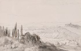 Muirhead Bone, 'From Sienna Walls', pencil and wash, inscribed, 4.5