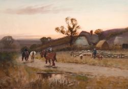 Albert Haselgrave (Exhib.1901-1916) British, 'Evening Lambton Valley Berks' watercolour, signed,
