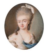 18th/19th Century French School, A miniature portrait of a noblewoman, signed Sicardi? and dated