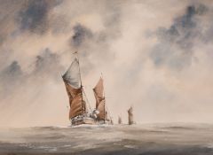 Peter Toms (b. 1940) British, 'Up Chanel' watercolour, signed, 18.5