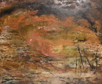 20th Century School, circa 1968, 'The Inferno', oil on canvas, signed Sha Bhala, 40