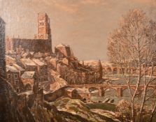 George Graham (1881-1949) British, A view of the town of Albi, France, oil on canvas, signed and
