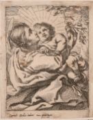 Old Master engraving, 17th / 18th Century, A mother and child, on paper 4