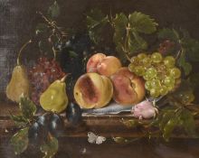 Continental School, circa 1867, A pair of oil on canvas, still life paintings of fruit vines and