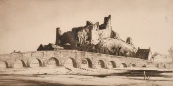Job Nixon, 'Glanworth Castle, Ireland', etching, signed, dated, and inscribed in pencil, 9