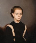 Possibly Spanish School (19th Century), Portrait of a young lady seated, oil on canvas, 18