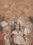 Stephen Doig (b 1964) A homage to Pope John Paul II, pastel, 24