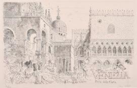 John Stanton Ward, 'San Marco Piazzetta, Venice', etching, signed and numbered 31/250 in pencil, 15