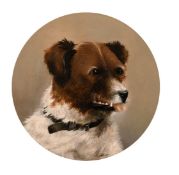 Ann Cathrow (19th Century) A pair of head studies of dogs, oil on canvas, each signed and dated '