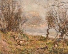 Frederick William Jackson (1859-1918) British, 'Early Morning, Runswick Bay', a female figure and