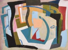 Abstract composition, gouache and collage, bears signature, John Piper. 8