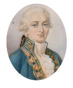 A good oval portrait of a Nobleman in a gilt frame, 2.75